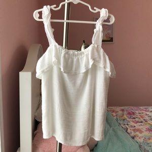 Abercrombie Kids Girls’ White Ruffle Tank